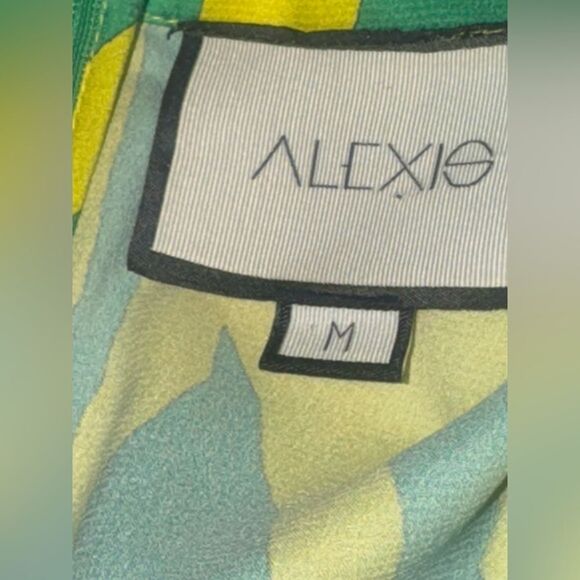 ALEXIS X REVOLVE green & yellow short sleeve Idun mini Dress in Citrus Gehry - Picture 7 of 9